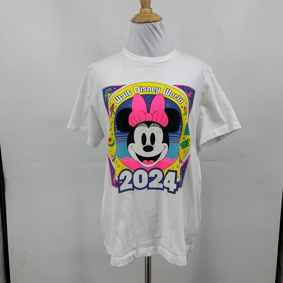 Walt Disney World T Shirt Womens S Small White Minnie Mouse 2024 Short Sleeve - Picture 2 of 9